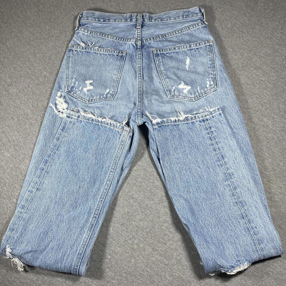 AGOLDE 90s Mid Rise Womens Size 23 LightWash Distressed cut#62170 style#A069C811 - Picture 8 of 9